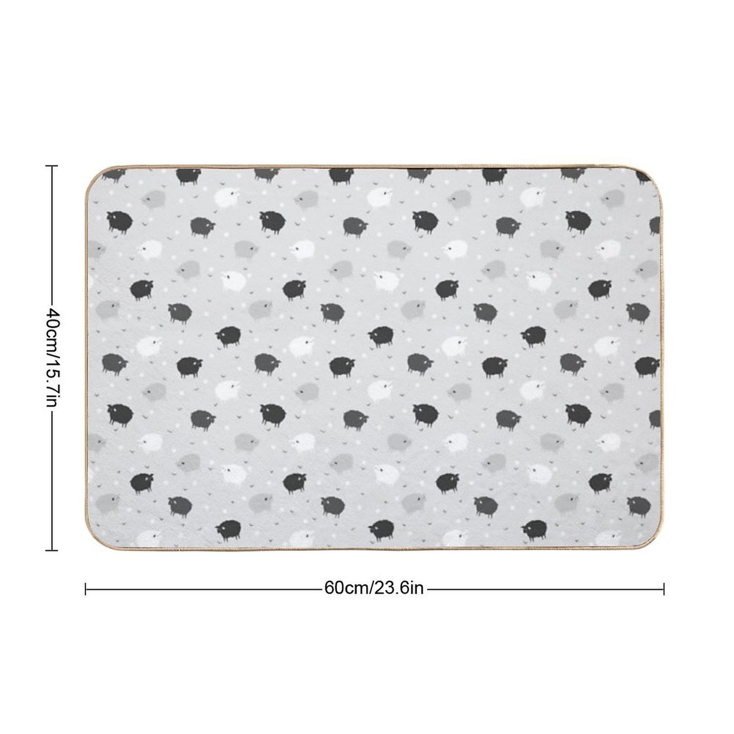 Сount Sheeps Away Pattern  Toxin-Free Bath Mat