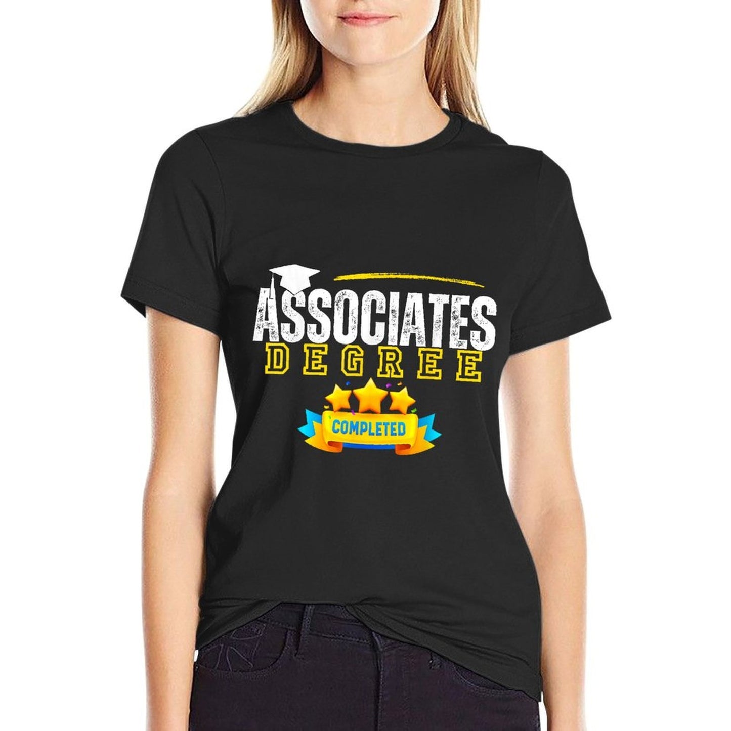 Associates Degree Graduation Senior Celebration Grad Party  Summer-ready Fabric T-Shirt