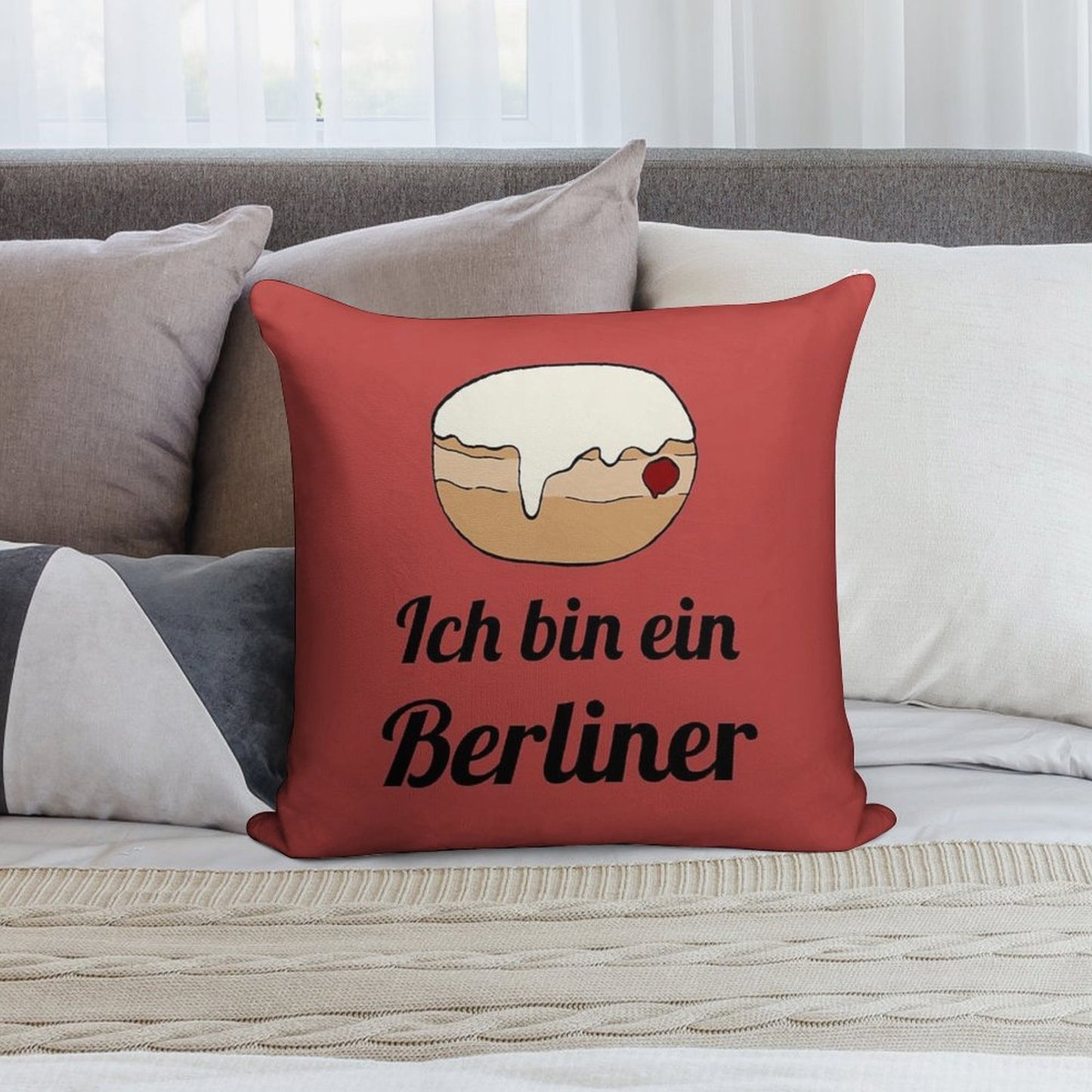 Ich Bin Ein Berliner Soft Hidden Zipper Throw Pillow