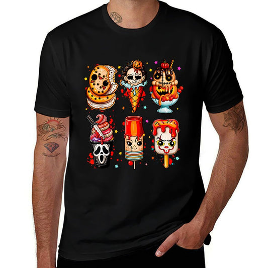 Horror Movies Summer Popsicle Halloween Ice Cream Summerween  Vintage-inspired T-Shirt
