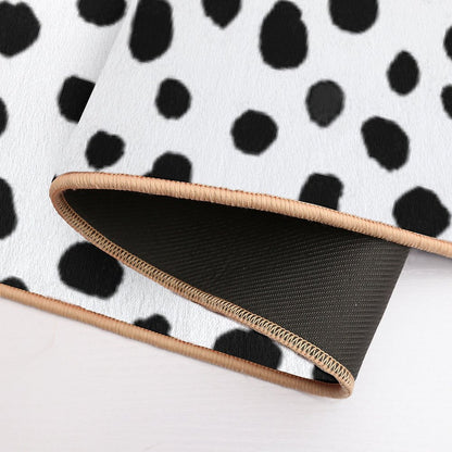 Black And White Dalmatian Dots  Non-Slip Bath Mat