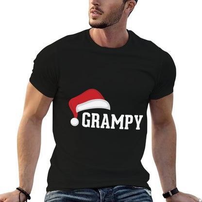 Grampy - Santa Hat Grandparent Christmas Holiday Grandpa  Rolled Sleeves T-Shirt