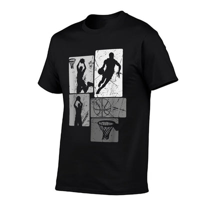 Retro Style Basketball Playing Kids Boys 10-12 12-14 Gifts  Vintage-inspired T-Shirt