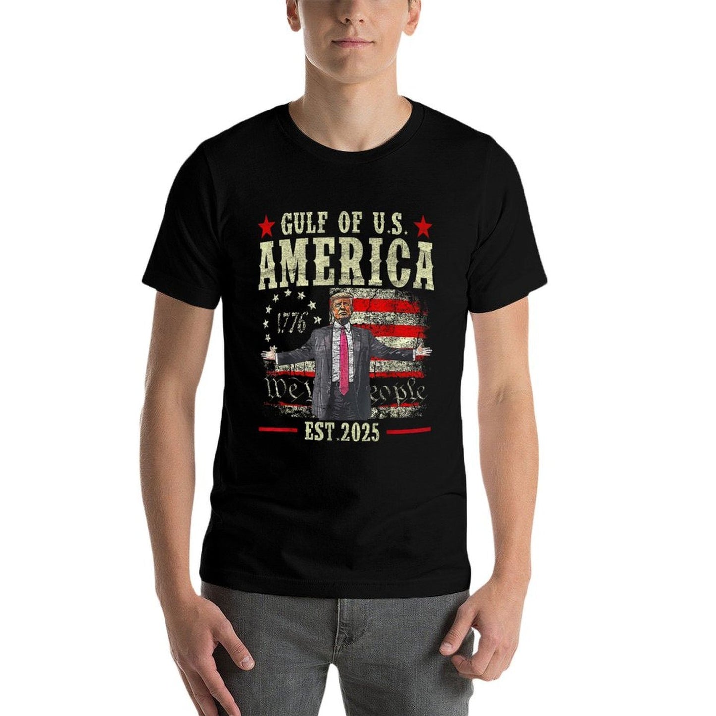Funny Trump Gulf Of USA America 2025 Happy 4th Of July Trump  High-quality Stitching T-Shirt