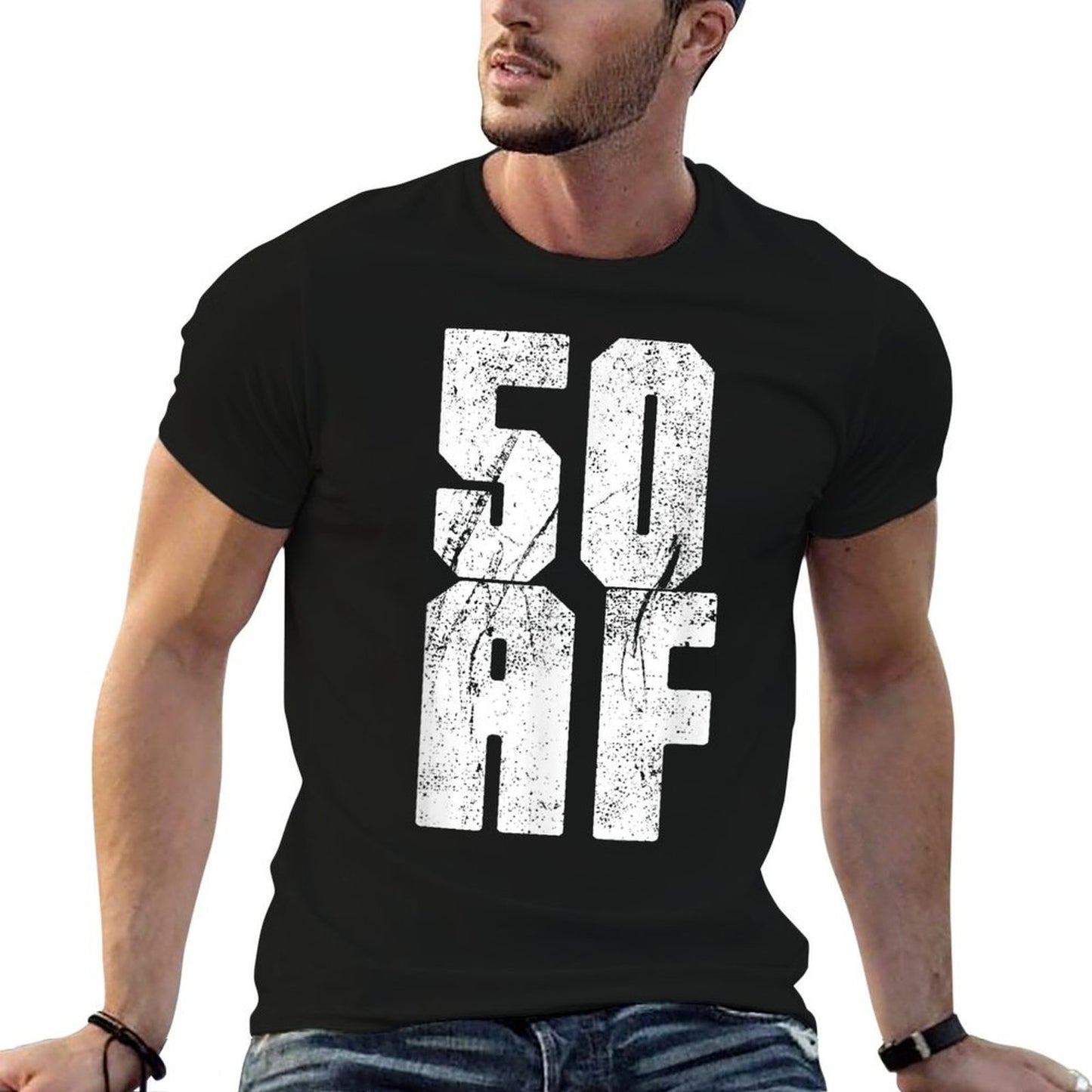 Funny Awesome 50th Birthday Tshirt 50 Years Old Af Design  Graphic-printed T-Shirt