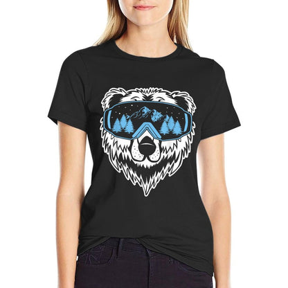 Grizzly Bear Snowboard Goggles Skiing Snow Winter Mask  Relaxed-fit T-Shirt