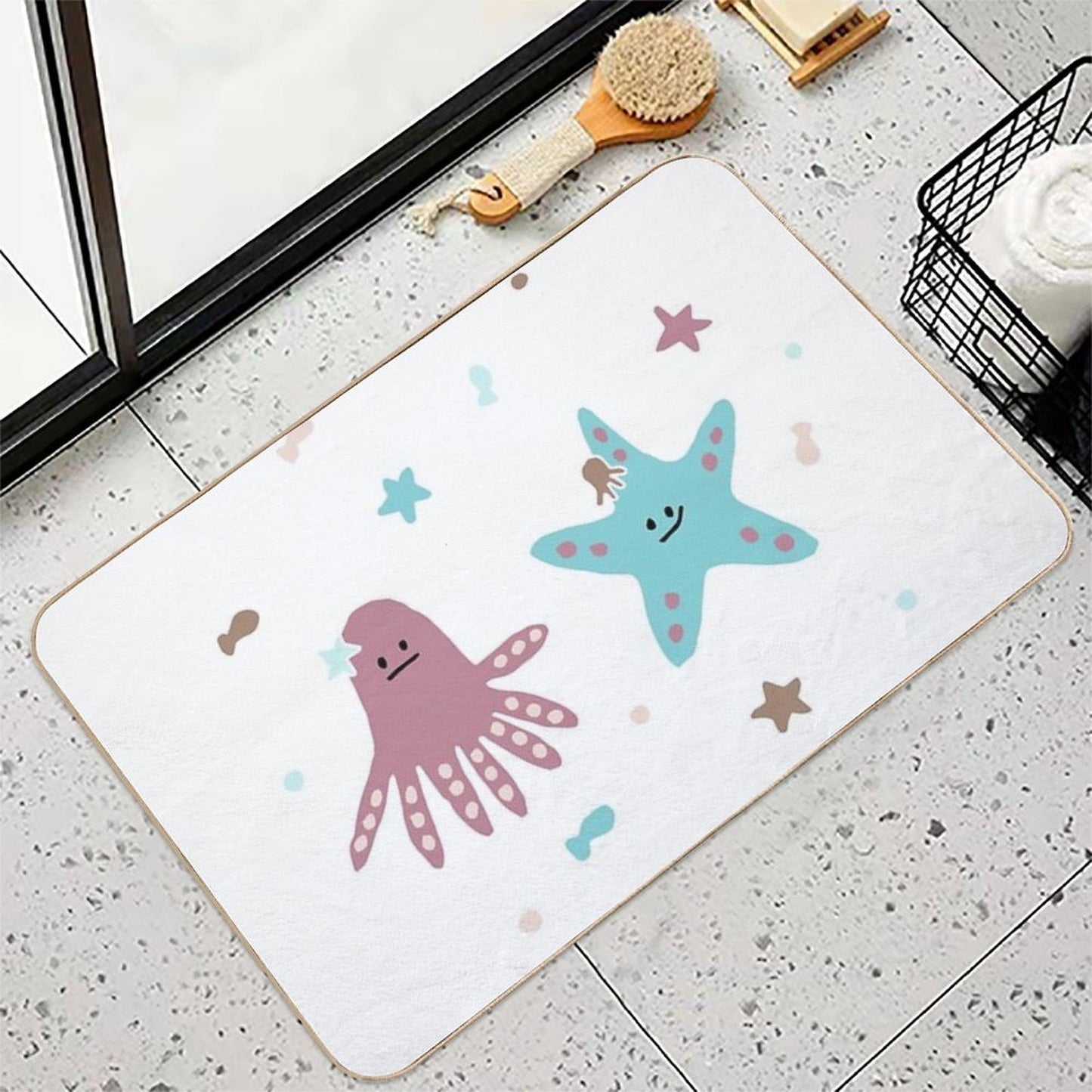 Octopus And Starfish Friends  Eco-Friendly Bath Mat