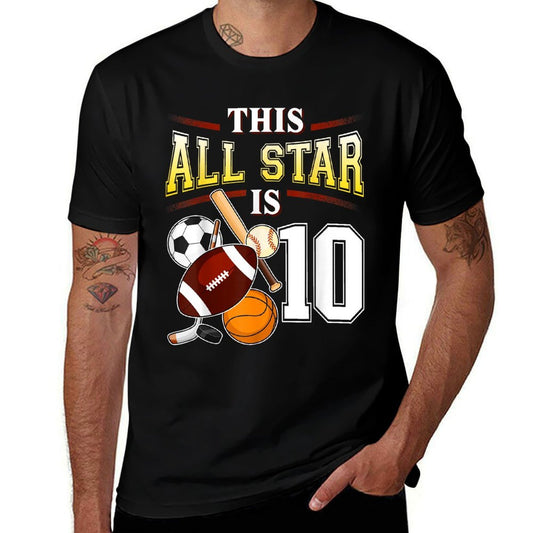This All Star Is 10 Years Old Gift For Kids 10th Birthday  Relaxed-fit T-Shirt