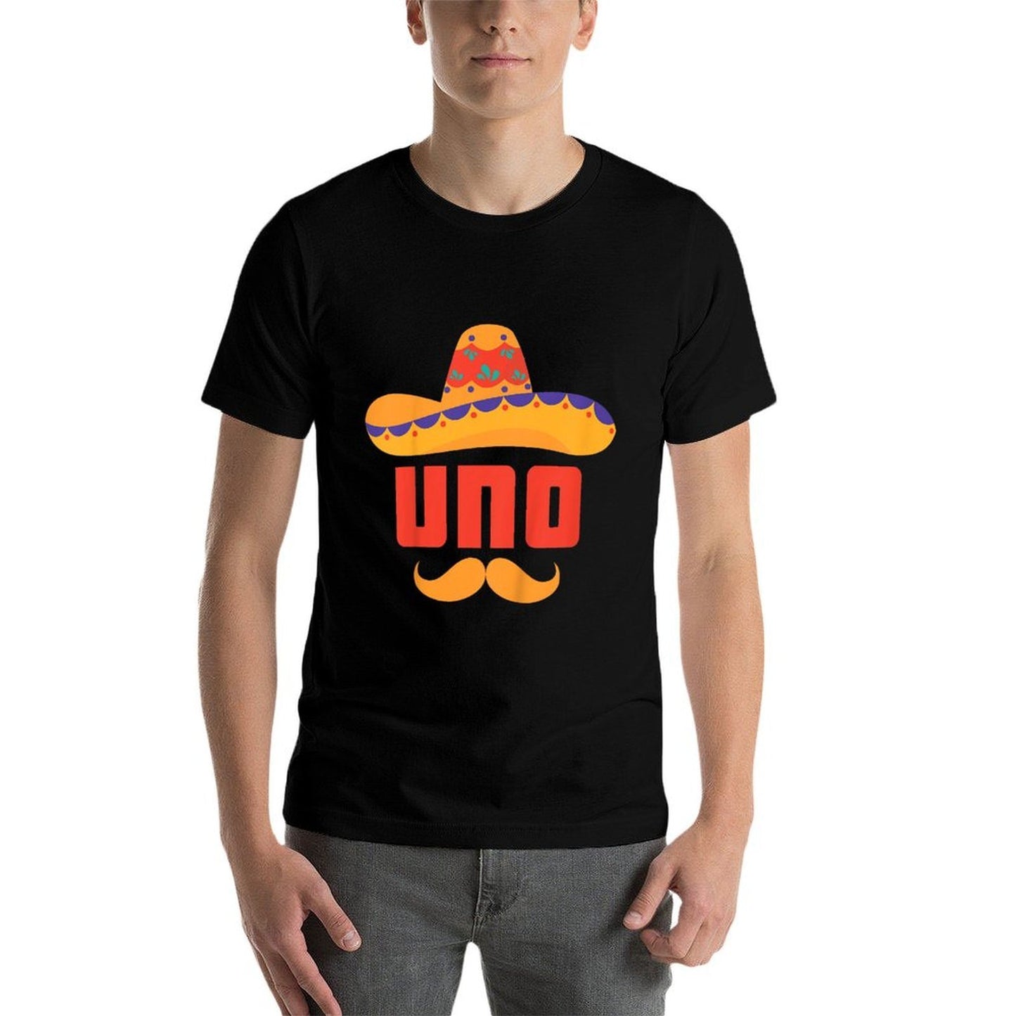 Kids 1 Year Old Mexican Fiesta Birthday Party Theme Uno Birthday  Cotton T-Shirt