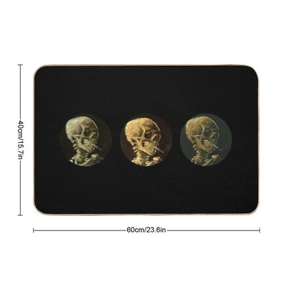 Head of A Skeleton with A Burning Cigarette Vincent Van Gogh  Repositionable Bath Mat