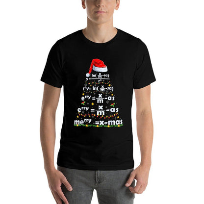 Math Equation Merry X-mas Funny Math Teacher Christmas Humor Men Women Kids  Polyester Blend T-Shirt