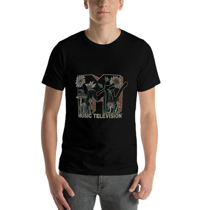 MTV Music Television Wild Flower Mushrooms MTV Logo Comfortable T-Shirt