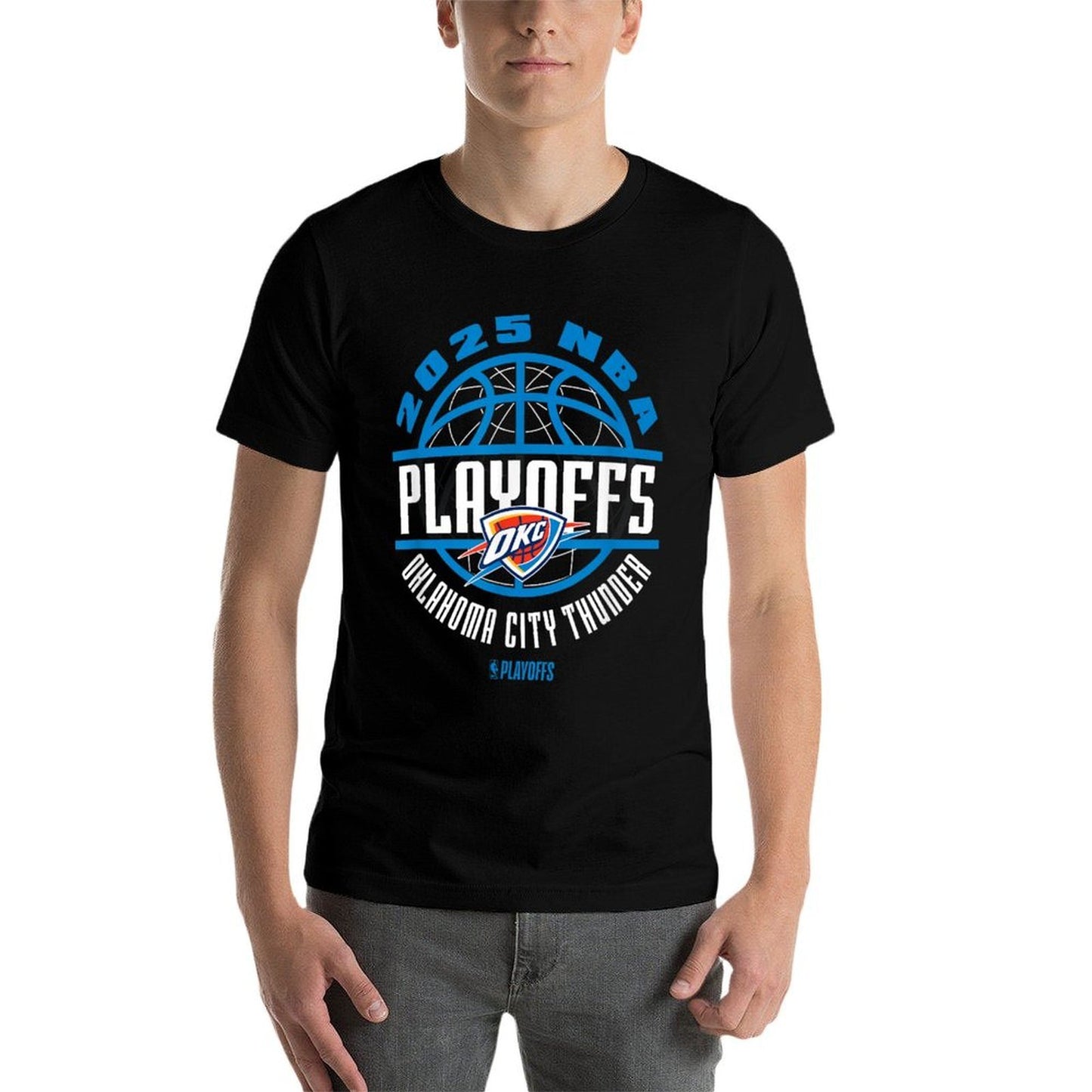 NBA Official Oklahoma City Thunder 2025 Playoffs Game Time  Graphic-printed T-Shirt