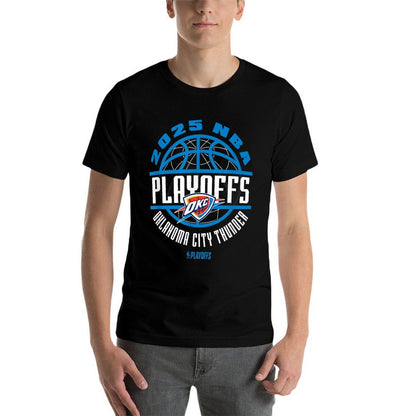 NBA Official Oklahoma City Thunder 2025 Playoffs Game Time  Graphic-printed T-Shirt