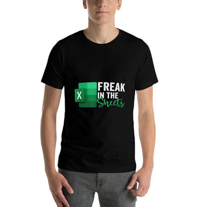 Freak In The Sheets, Accountant Funny Spreadsheet Excel  Ribbed Collar T-Shirt