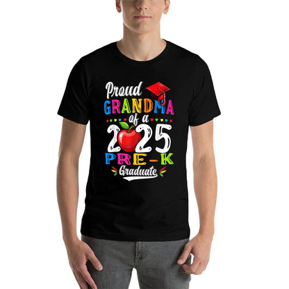 Proud Grandma Of 2025 Pre-K Graduate Graduation Pre-K  Wrinkle-resistant T-Shirt
