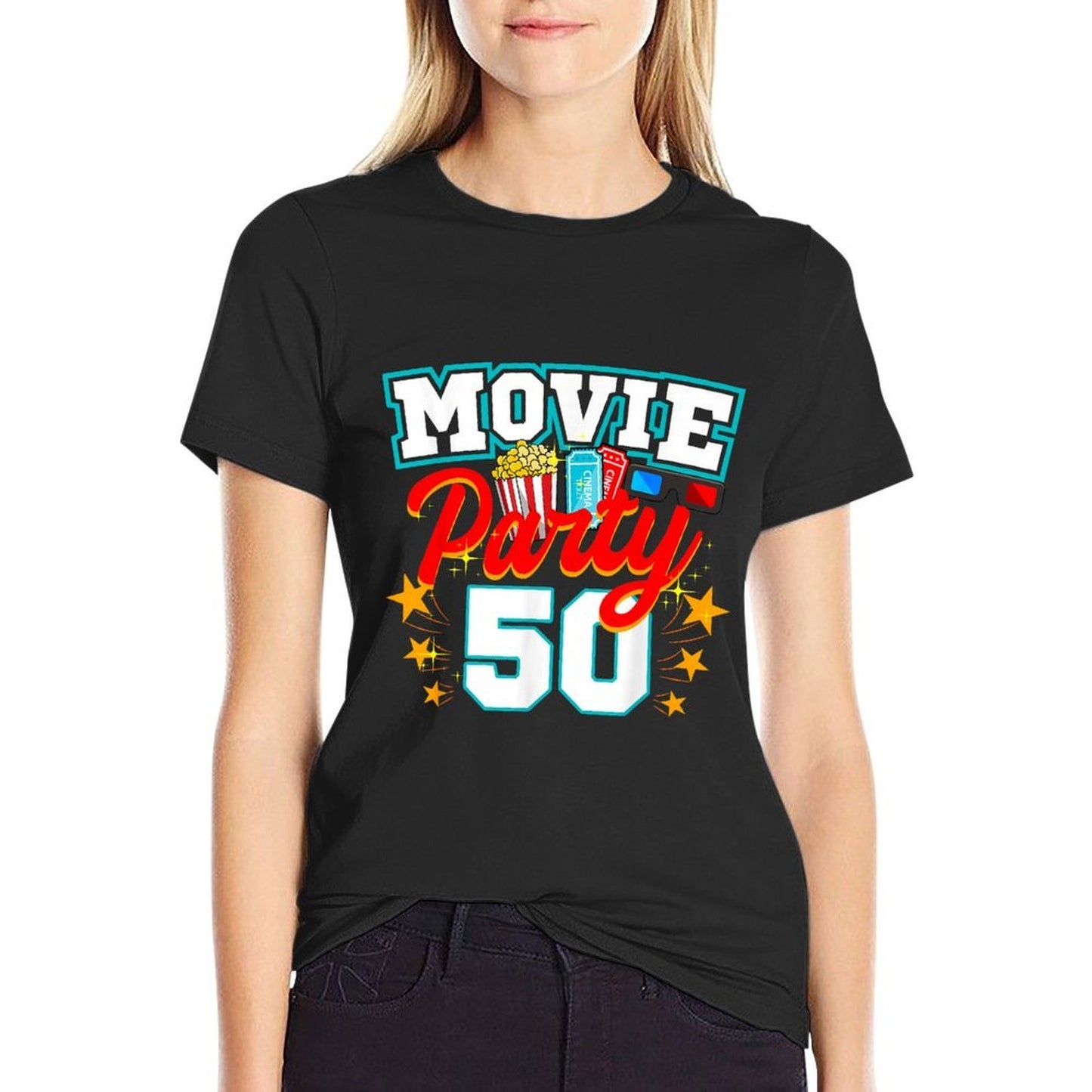 Movie Party 50th Birthday Director Film Theme Theater Cinema  Stretchy T-Shirt