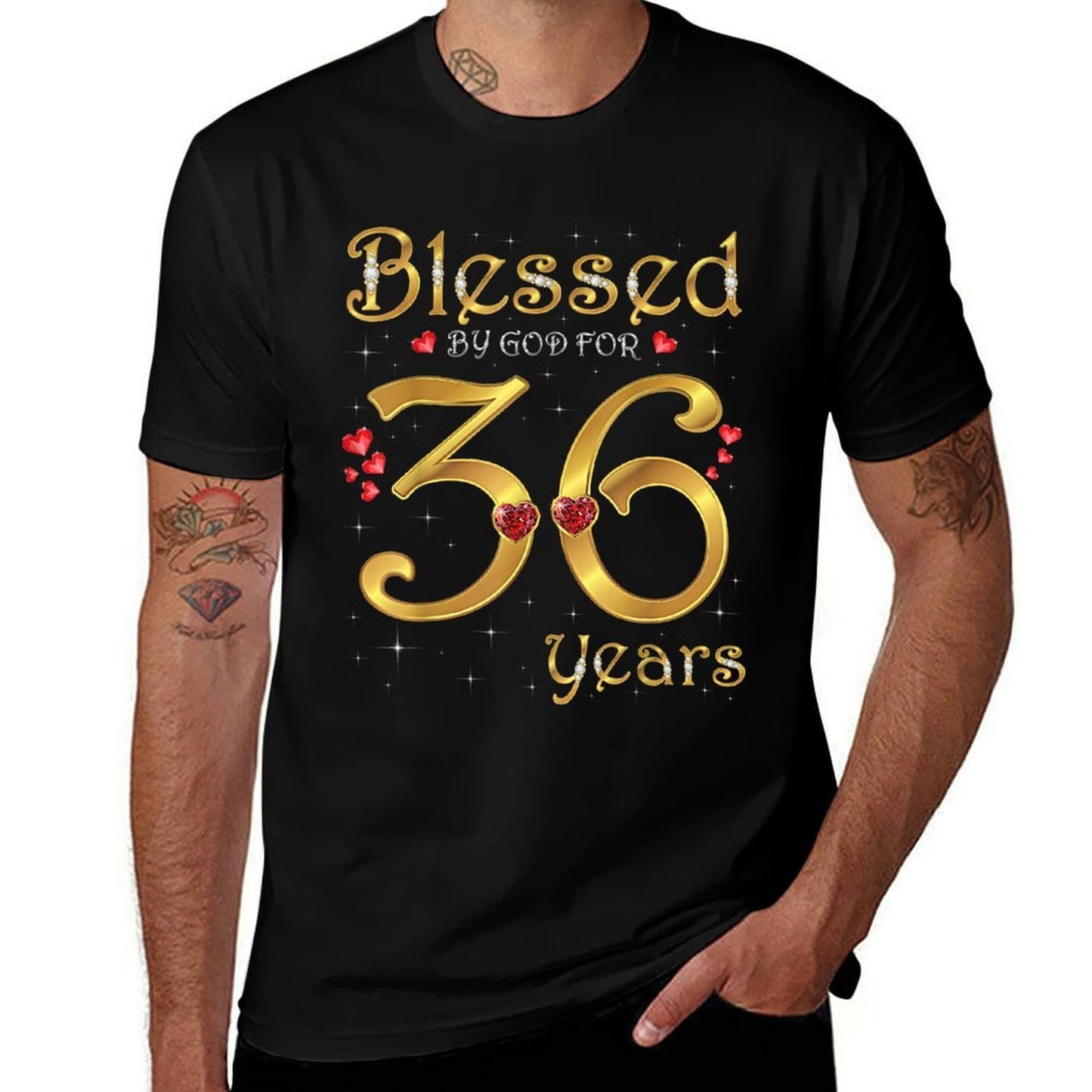 Blessed By God For 36 Years Old 36th Birthday Party Queen  Affordable Price T-Shirt