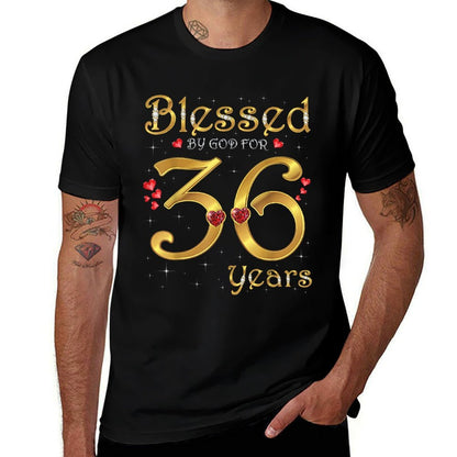 Blessed By God For 36 Years Old 36th Birthday Party Queen  Affordable Price T-Shirt