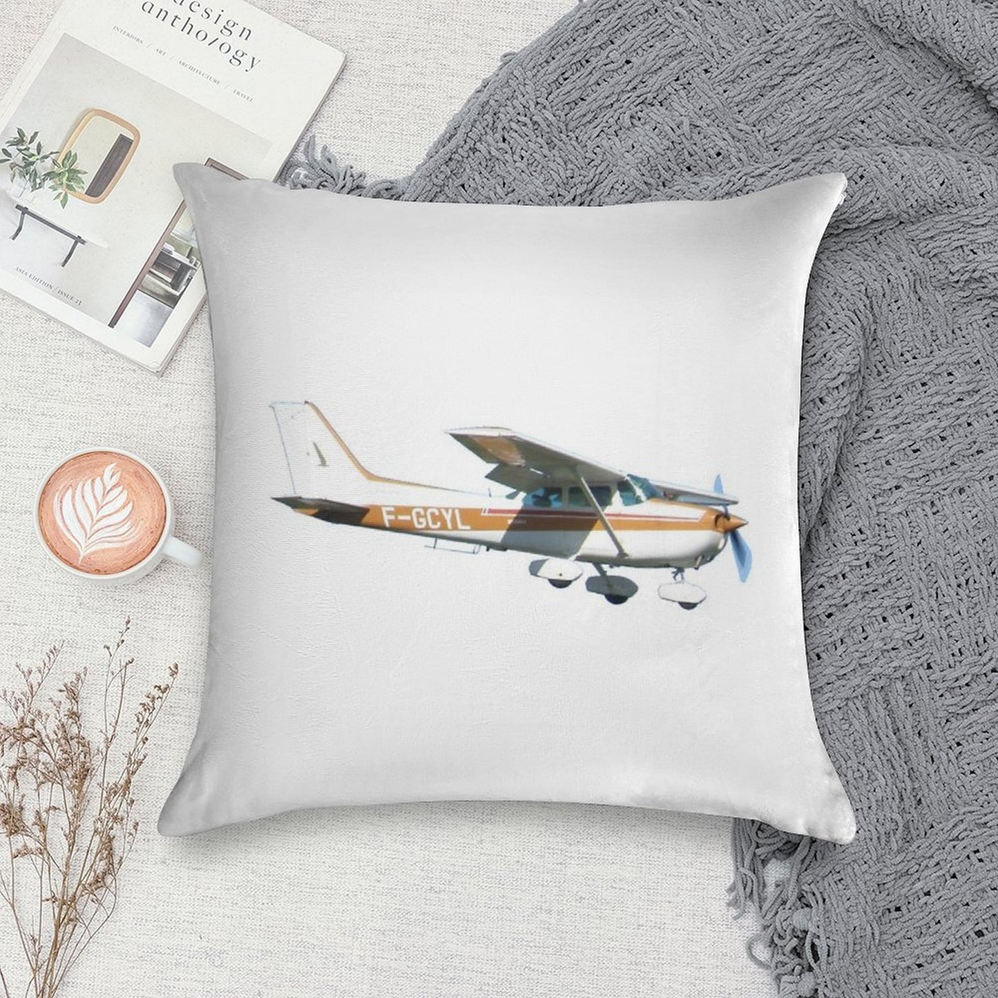 Cessna 172 Soft Easy Maintenance Throw Pillow
