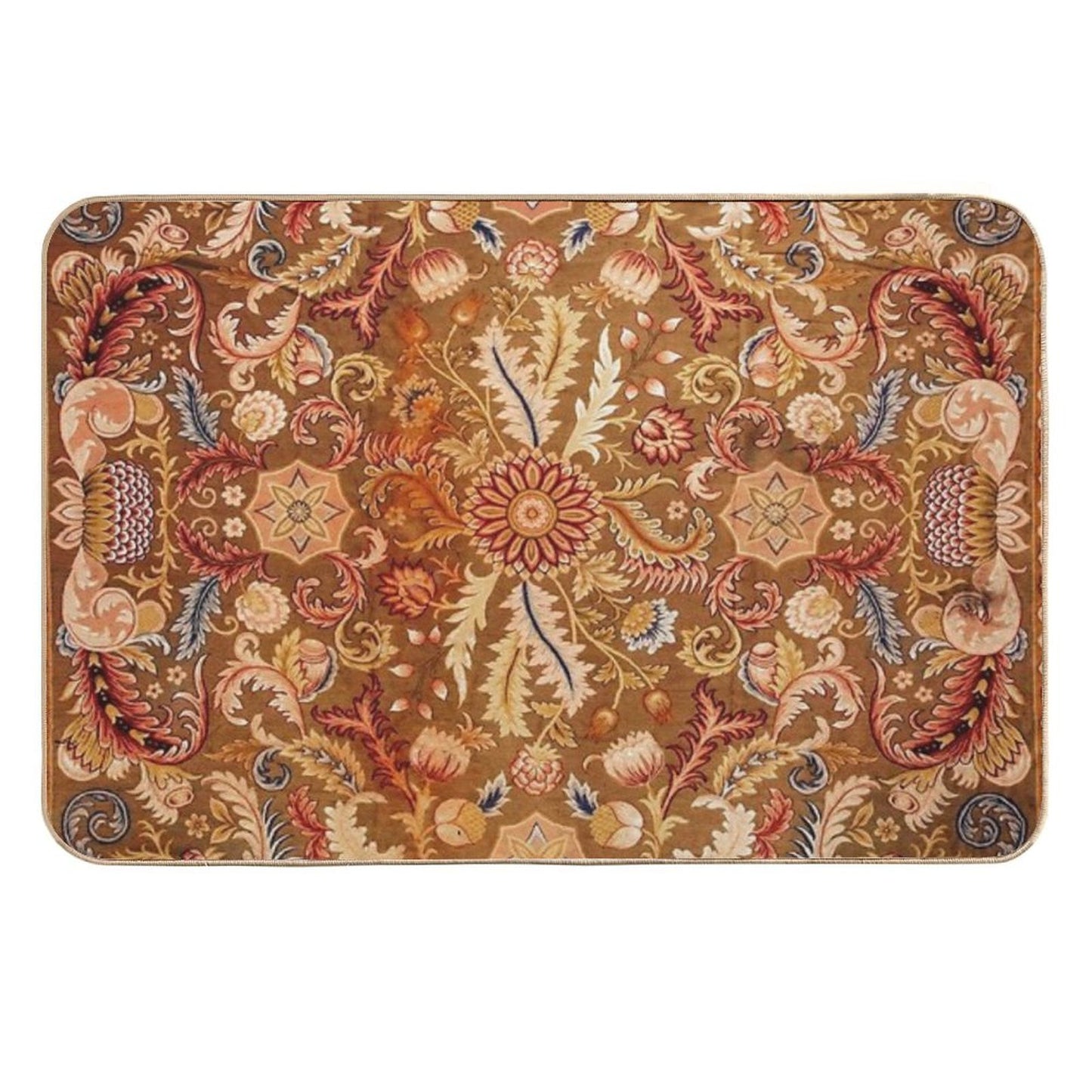 Antique French Aubusson Rug Print  Multi-Purpose Bath Mat