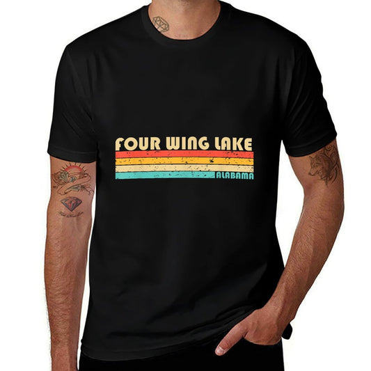 FOUR WING LAKE ALABAMA Funny Fishing Camping Summer  Summer-ready Fabric T-Shirt