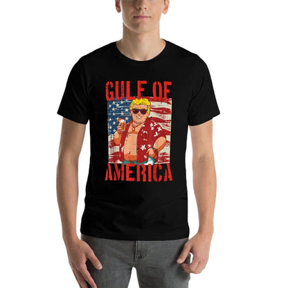 Gulf Of USA America American Flag Men Women Kids Cotton T-Shirt