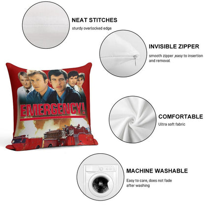 Retro Vintage 70s Medical Drama EMERGENCY! Tribute Soft Luxury Feel Throw Pillow