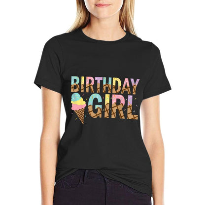 Birthday Girl Ice Cream Birthday Party Family Matching  Durable T-Shirt