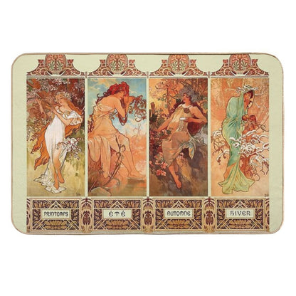 Alphonse Mucha Four Seasons Art Nouveau  Odorless Bath Mat