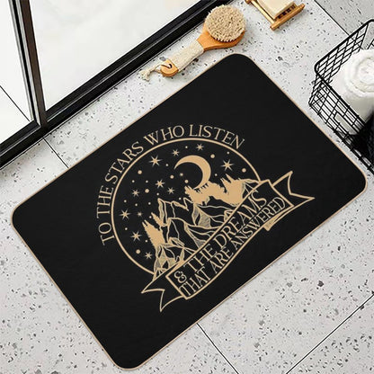To The Stars Who Listen And The Dreams That Are Answered, Rhysand Quote  Long-Lasting Bath Mat