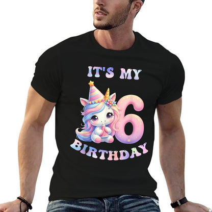 6 Year Old Unicorns Costume For 6th Birthday Girl Party Comfortable T-Shirt