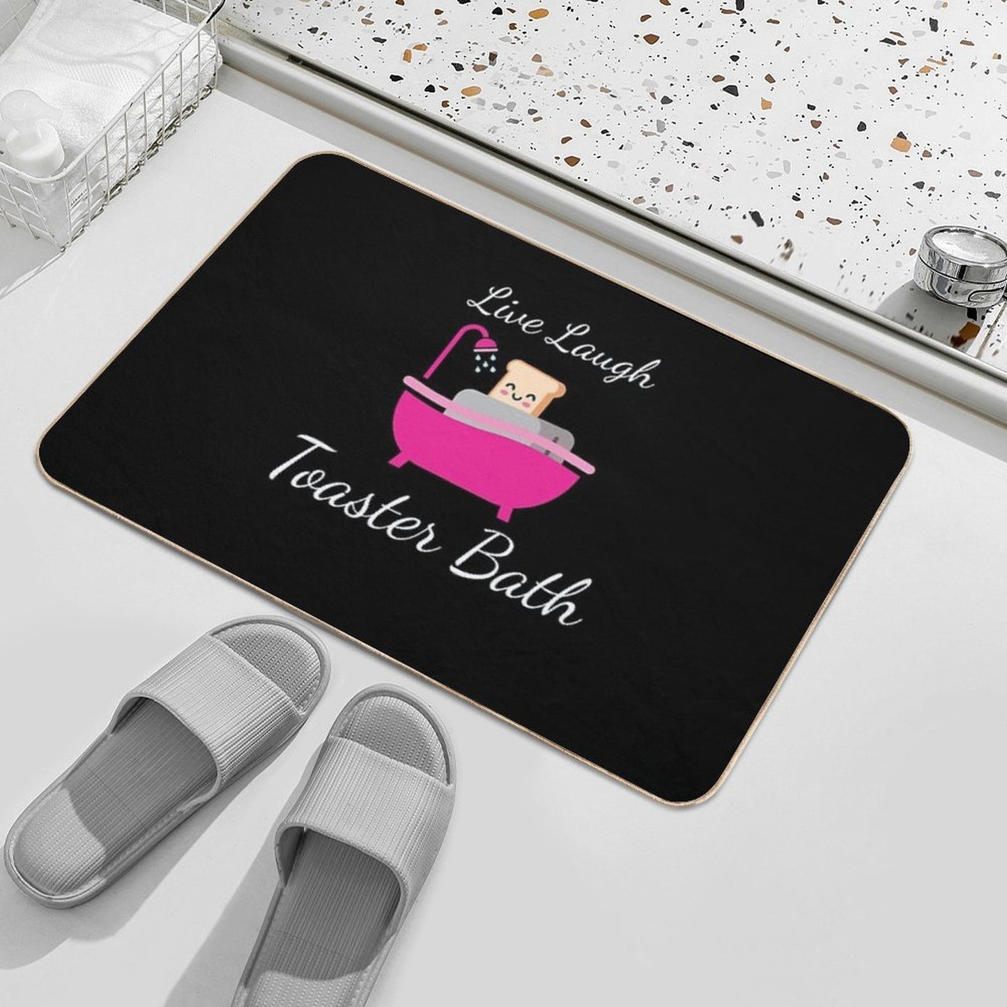 Live Laugh Toaster Bath Toast Toaster  Eco-Friendly Bath Mat