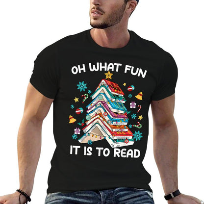Oh What Fun It Is to Read Book Tree Lights for Everyone  Wrinkle-resistant T-Shirt