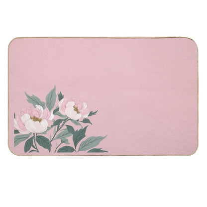 Pink Peony Elegance  Easy Maintenance Bath Mat