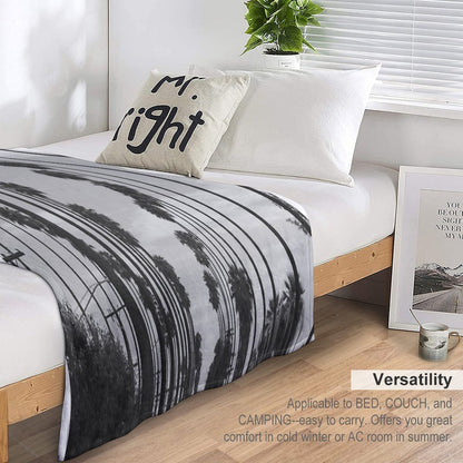 Vintage Black & White California Palm Trees Photo Durable Throw Blanket