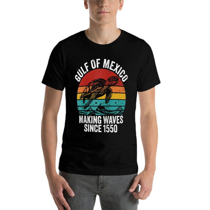 Gulf Of Mexico Est 1550 Turtle The Gulf Of Mexico Raglan Baseball  Trendy Pattern T-Shirt
