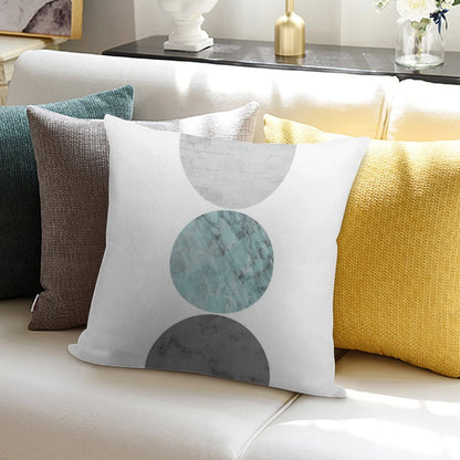 3 Circles Teal And Gray Soft Home Decor Throw Pillow