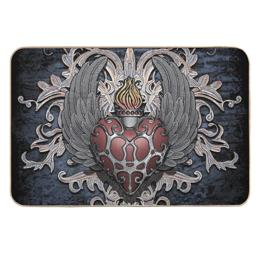 Heart And Wings - Fantasy 3D Illustration - Version 5  Eco-Friendly Bath Mat