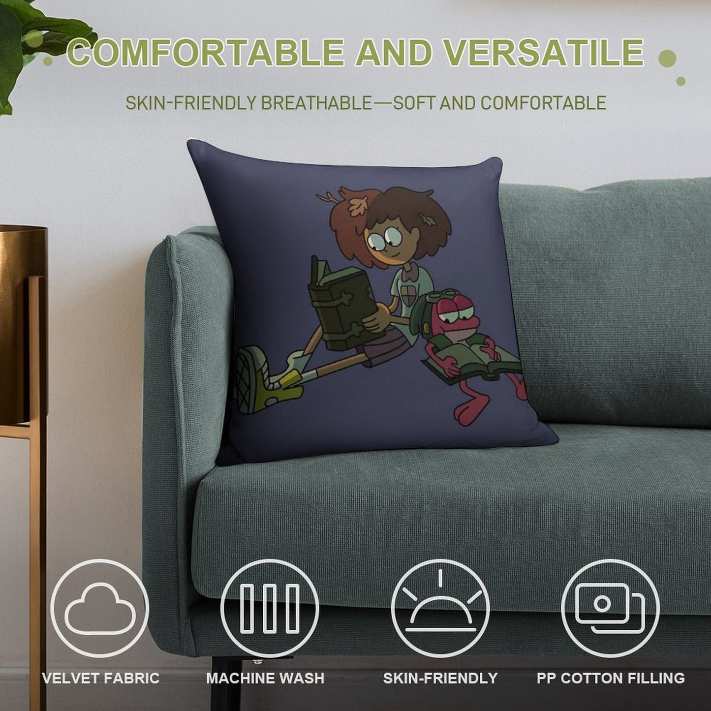 Anne And Sprig Soft Anti-Pilling Throw Pillow