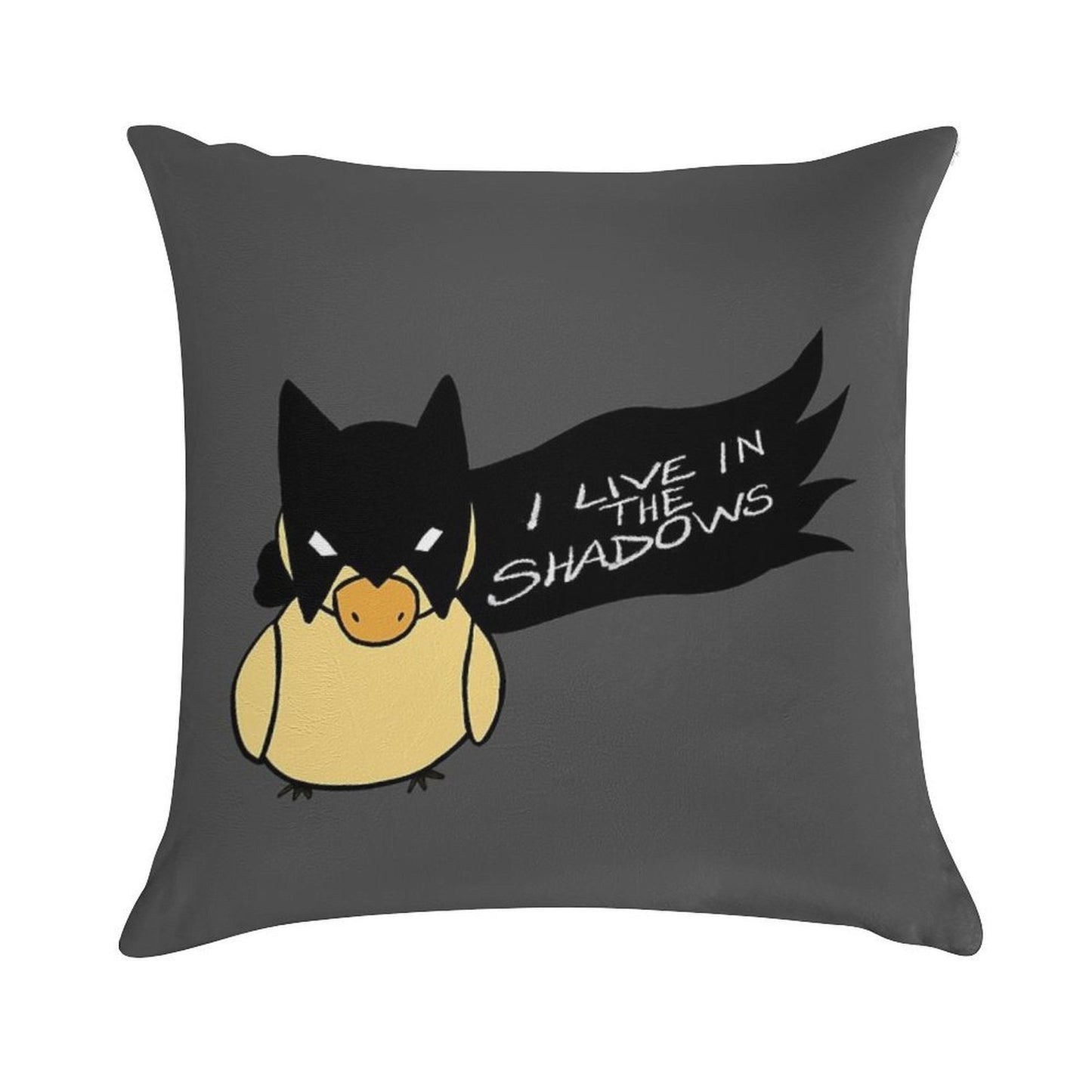 Duck in Bat Costume Soft Reinforced Edging Throw Pillow