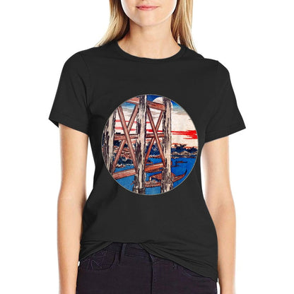 Famous Vintage Japanese Art Twilight Moon Hiroshige Stylish  Classic T-Shirt