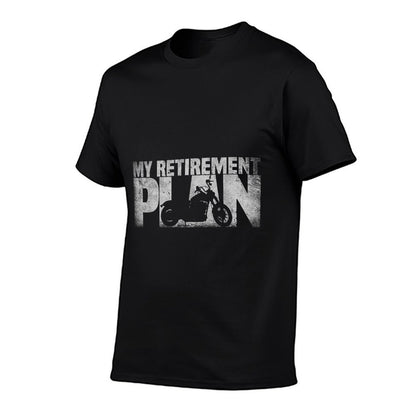 Funny Retired Riding My Retirement Plan Motorcycle Grandpa  Affordable Price T-Shirt