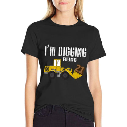 21st Birthday - Construction, 21 Year Old Bday Premium  Breathable T-Shirt