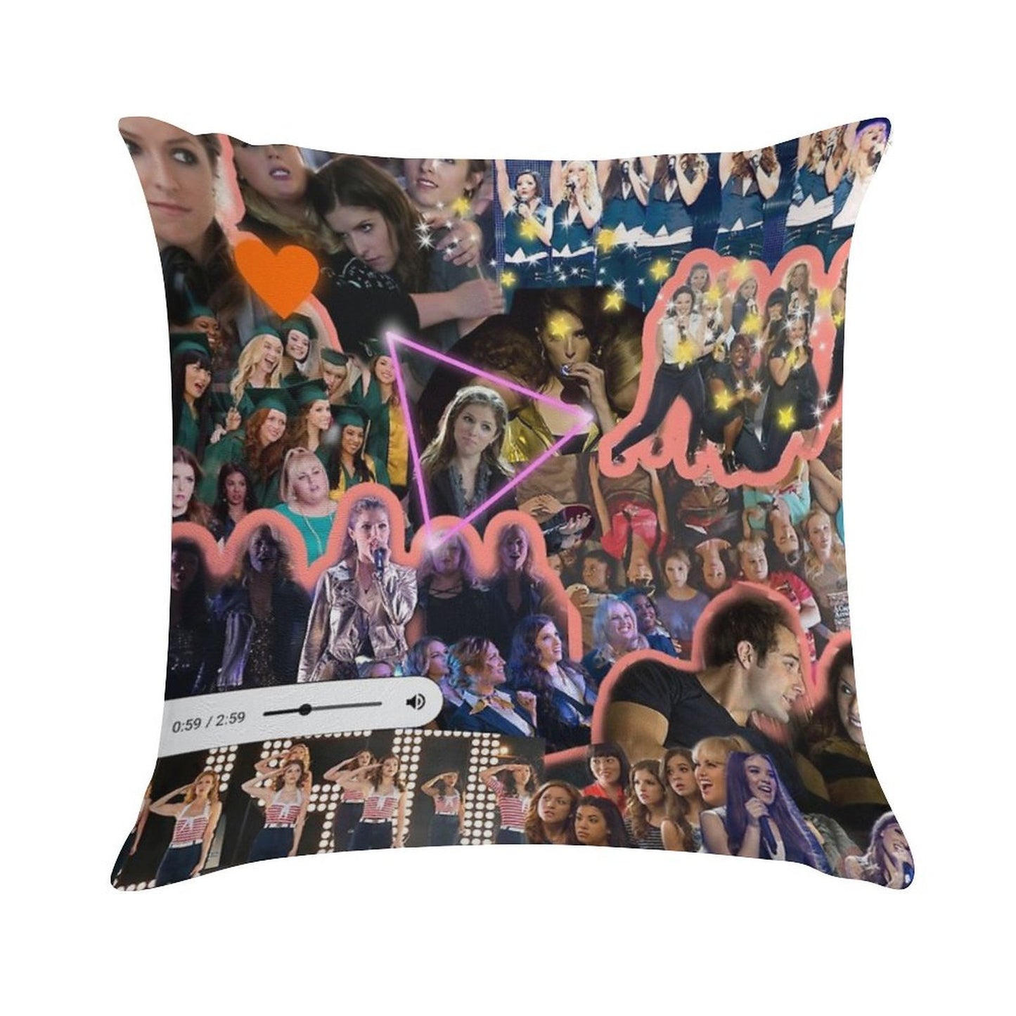 Pitch Perfect Collage Soft Bedroom Essential Throw Pillow