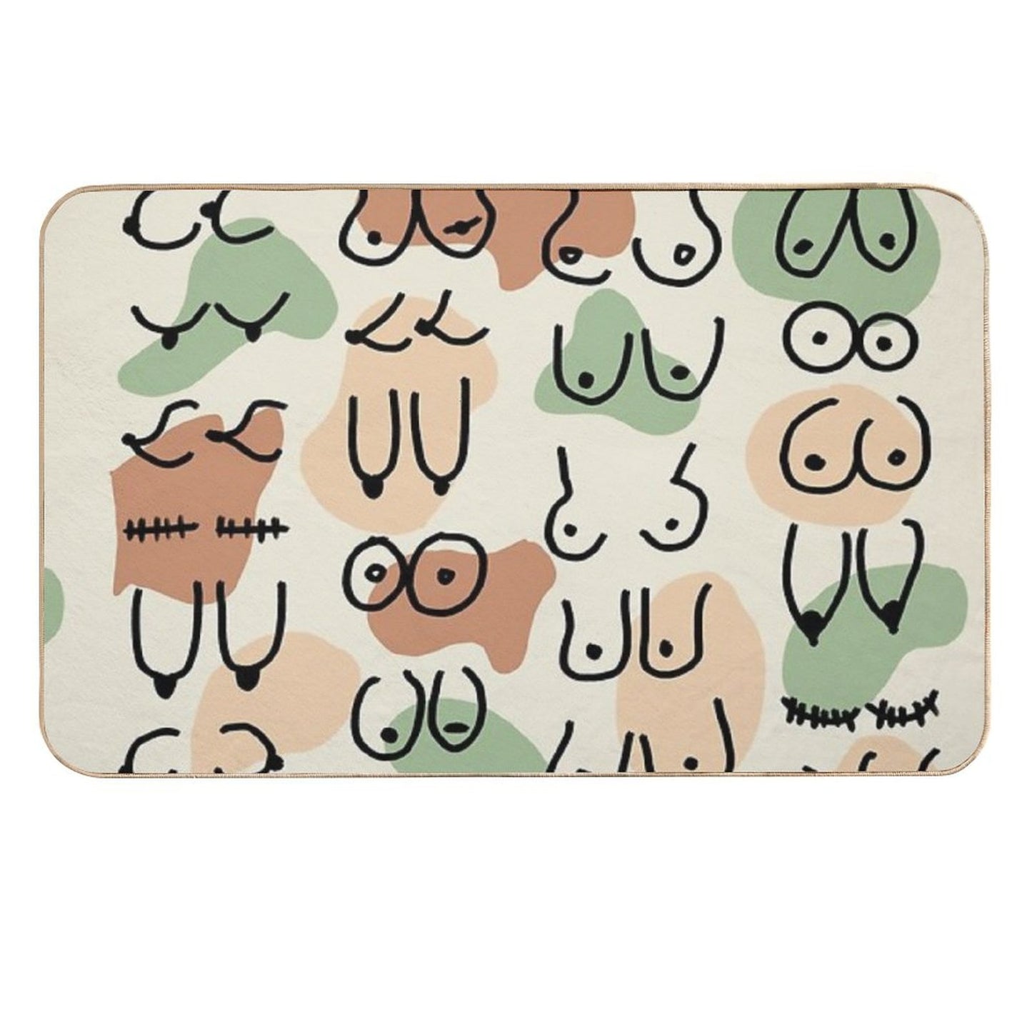 Midcentury Boobs Abstract  Versatile Bath Mat