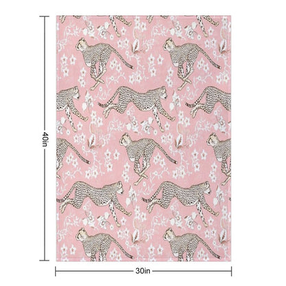 Cheetah Chintz - Cotton Candy Pink Comfort Throw Blanket