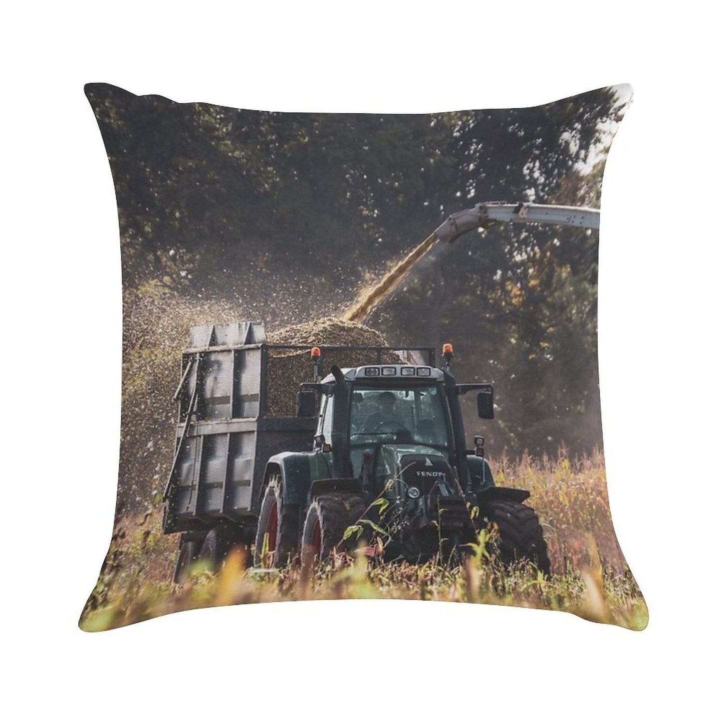Fendt Drawing Silage Soft Home Decor Throw Pillow