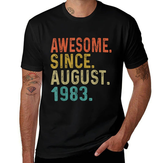40 Year Old Awesome Since August 1983 Gifts 40th Birthday  Heathered Texture T-Shirt