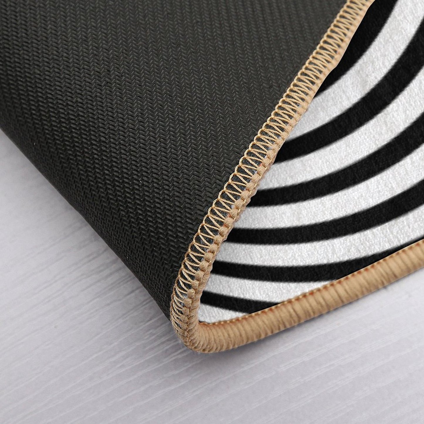 Twilight Zone Tunnel (black on White)  Toxin-Free Bath Mat